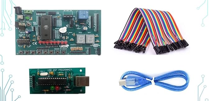 8051 Microcontroller Development Board with USB Programmer Combo