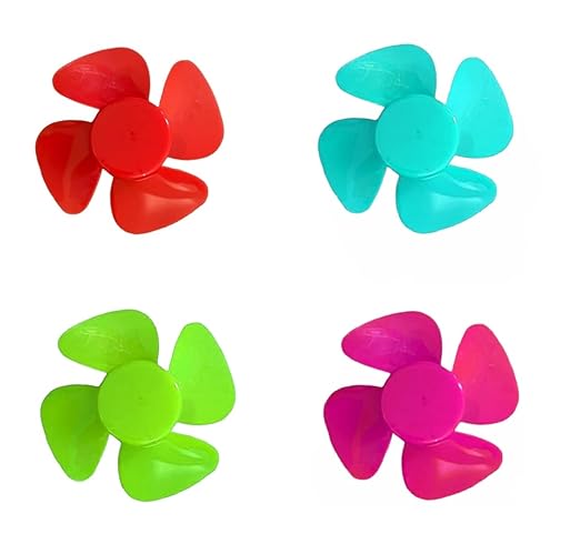 AVS COMPONENTS 4 Pcs DC Toy Motor Plastic Fan Blades Propeller 4 Wing Propeller for DIY Projects, Kids Project