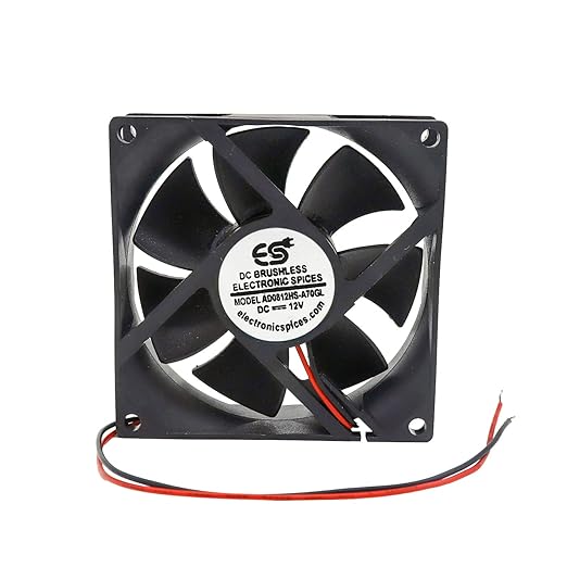 Electronic Spices Small 8025 3 Inch (80x80x25mm) Brushless 12v Dc Exhaust Cooling Fan Single Piece