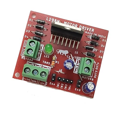Embeddinator L298N DC Motor Driver Module for Arduino, Raspberry Pi, STM, AVR, PIC