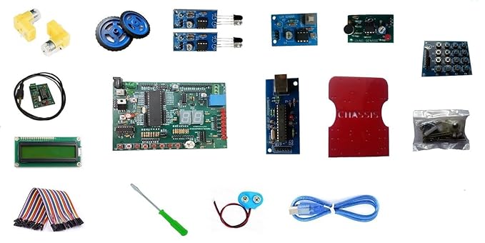 Embeddinator's AVR ATmega16/32 Advance Microcontroller Development DIY Kit (Atmega16 Board+Programmer+Interfacing Modules)