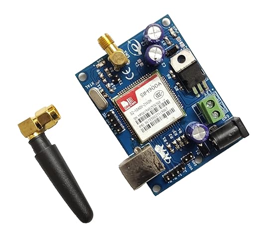 Embeddinator's GSM800A Simcom Module & GPRS Modem with Finger Antenna for Raspberry Pi, ARM, DSP, AVR, PIC, 8051