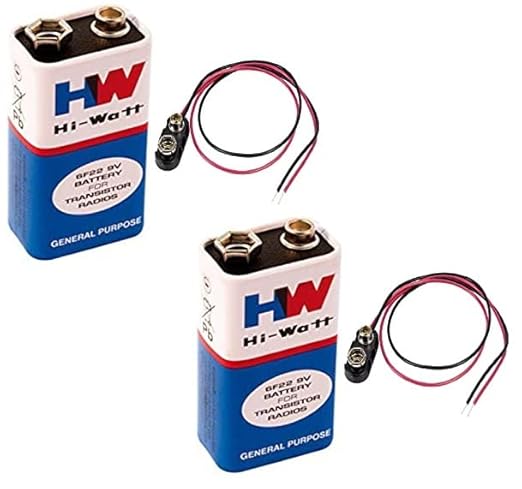 TekBud 9V Battery with Connector - 2 Pieces - 9 Volt Battery for DIY Projects, Arduino, Robotics - 9V HW Battery Pack with Connector