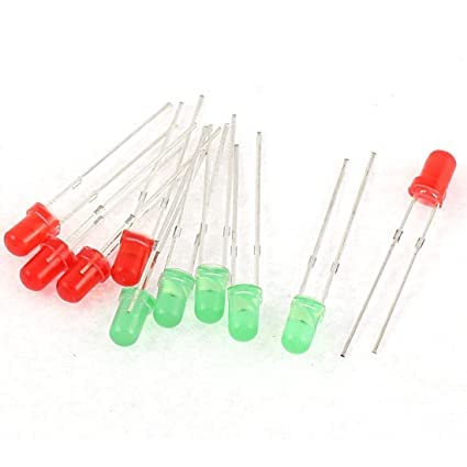 Embeddinator Combo of 3mm Green, Red Color LED (Light Emitting Diode) -Pack of 50 (25 of Each Colors)